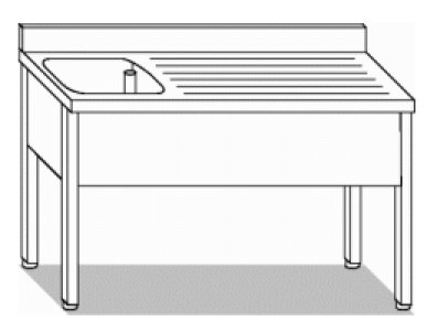 Lavello inox vasca con gocciolatoio cm.100 - 140. - Attrezzature per locali  pubblici