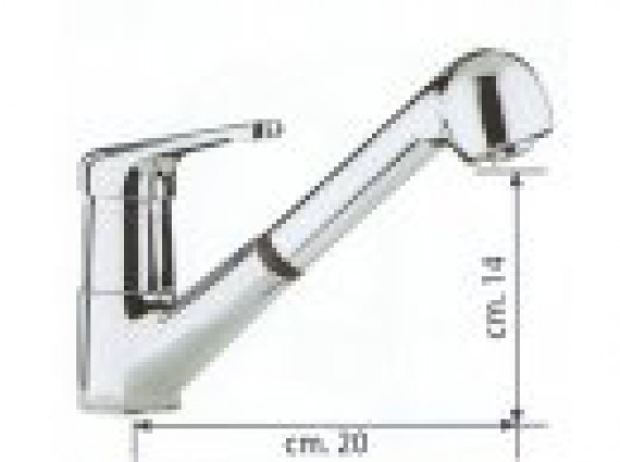 Miscelatore con doccia estraibile mod.TN 1110.
