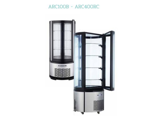 Vetrina refrigerata vetro tondo inox ARC400RC.