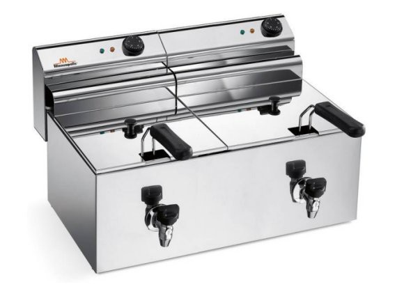 Friggitrice elettrica doppia FRI2X10 litri 10+10. Trifase.