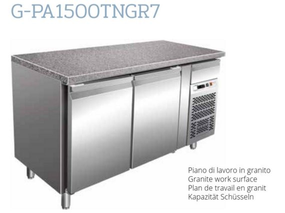 Banco refrigerato pasticceria Forcar due sportelli con granito mod. G-PA1500TNGR7