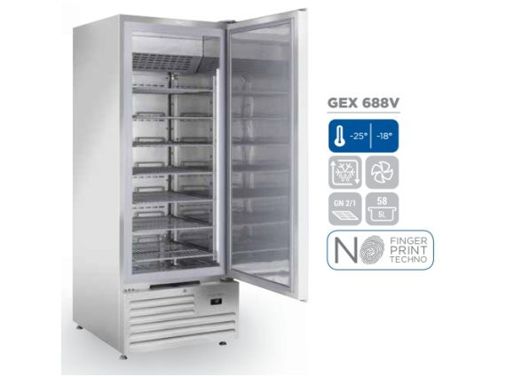 Frigorifero GEX 688V inox 600 litri, negativo ventilato - 18/-25°.