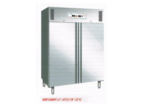 Frigorifero inox Forcar 1200 lt, G-GNV1200DT doppia temperatura - 2/+8° -18/-22°.