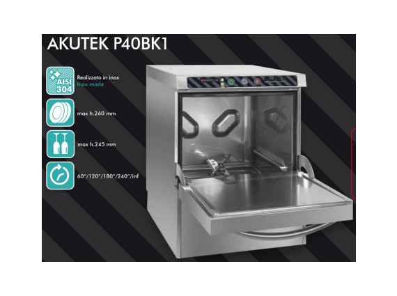 Lavabicchieri Akutek P40BK1 monofase