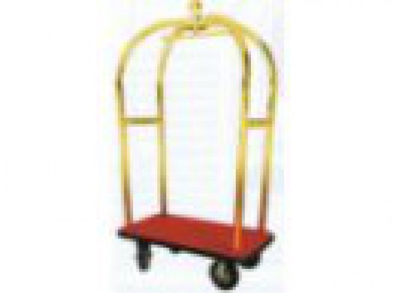 Carrello portavaligie ottonato con appendiabiti PV 2021.