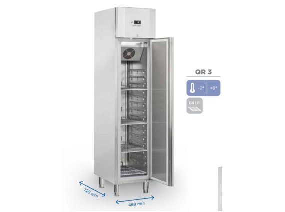 Frigorifero QR 3 GN 1/1 inox 235 litri, - 2 / +8°.