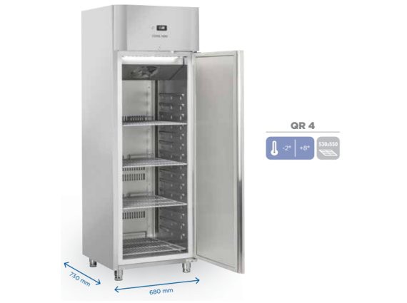 Frigorifero QR 4 inox 450 litri, - 2 / +8°.