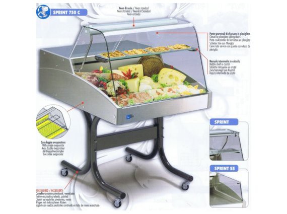 Vetrina refrigerata Super 1500 C DE vetro curvo